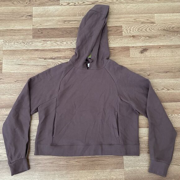 All In Motion Women’s Cropped Cozy Rib Hoodie Brown Size S NWT - Picture 1 of 7